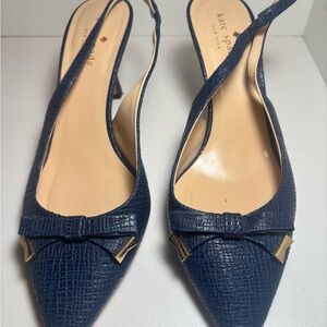 Kate Spade New York Dark Blue Slingback Heels pump size 7.5